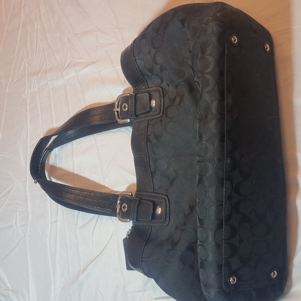 Coach black hobo purse large size - Picture 5 of 7